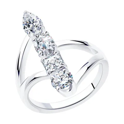 Кольцо из серебра с фианитами из серебро