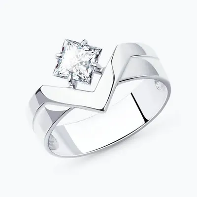 Кольцо из серебра с фианитом из серебро