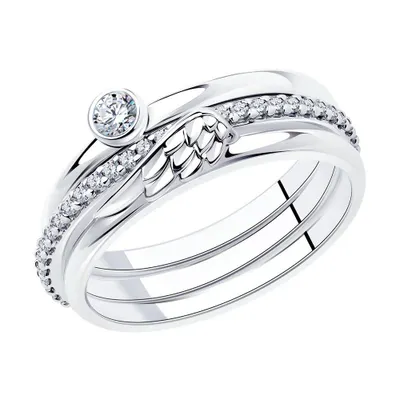 Кольцо из серебра с фианитами из серебро