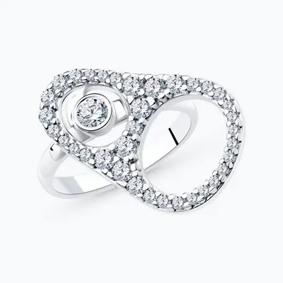 Кольцо из серебра с фианитами из серебро