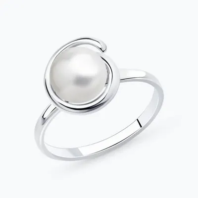 Кольцо из серебра с жемчугом из серебро