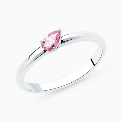 Кольцо из серебра с фианитом из серебро