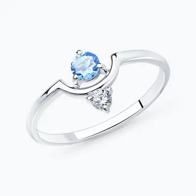 Кольцо из серебра с фианитами из серебро