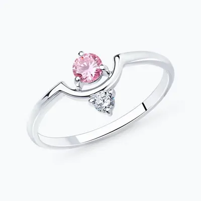 Кольцо из серебра с фианитами из серебро