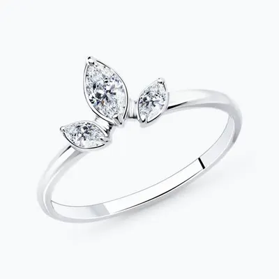 Кольцо из серебра с фианитами из серебро