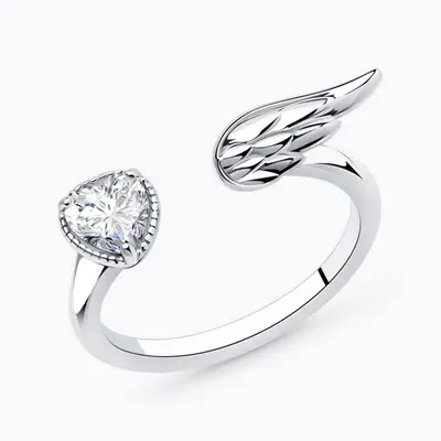 Кольцо из серебра с фианитом из серебро