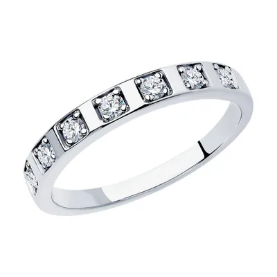 Кольцо из серебра с фианитами из серебро