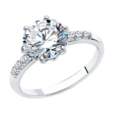 Кольцо из серебра с фианитами из серебро