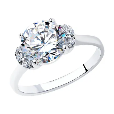 Кольцо из серебра с фианитами из серебро