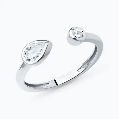 Кольцо из серебра с фианитами из серебро