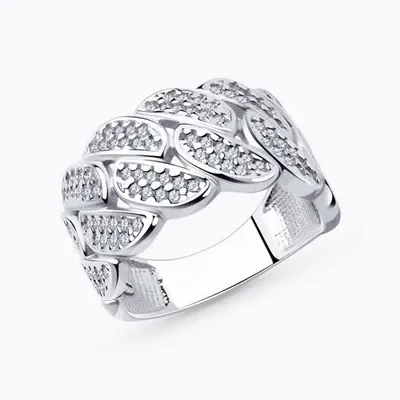 Кольцо из серебра с фианитами из серебро