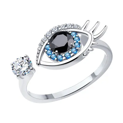 Кольцо из серебра с фианитами из серебро