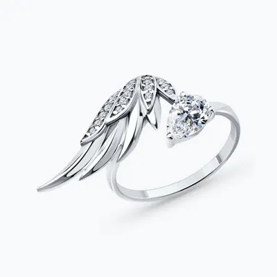 Кольцо из серебра с фианитами из серебро