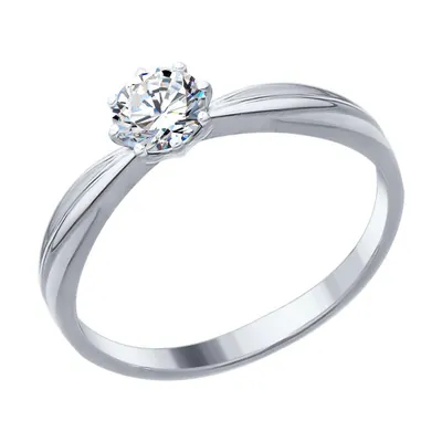 Кольцо из серебра с фианитом из серебро