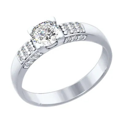 Кольцо из серебра с фианитами из серебро