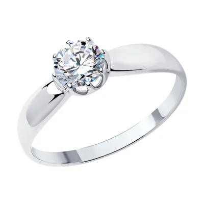 Кольцо из серебра с фианитом из серебро