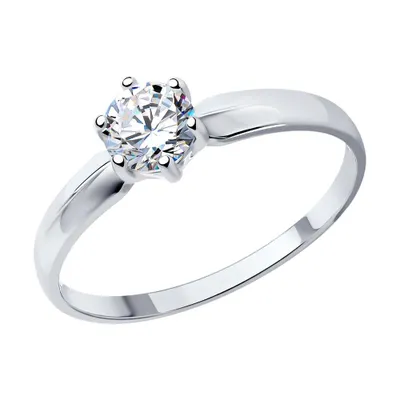 Кольцо из серебра с фианитом из серебро