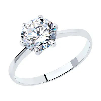 Кольцо из серебра с фианитом из серебро