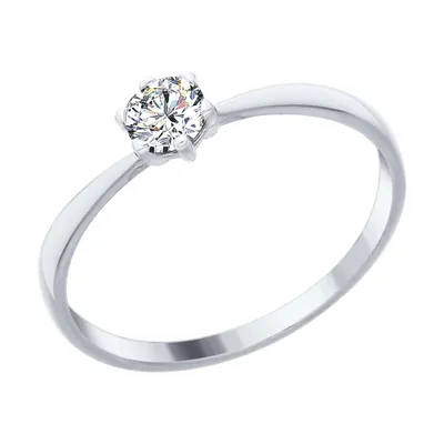 Кольцо из серебра с фианитом из серебро