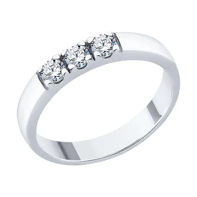 Кольцо из серебра с фианитами из серебро