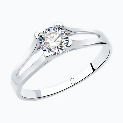 Кольцо из серебра с фианитом из серебро