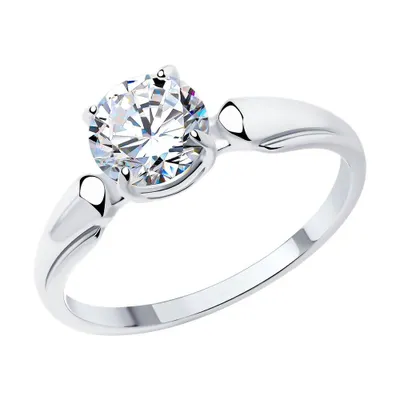 Кольцо из серебра с фианитом из серебро