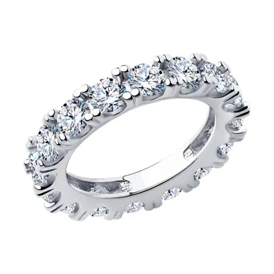 Кольцо из серебра с фианитами из серебро