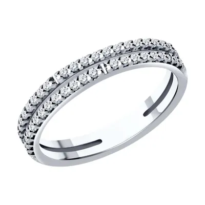 Кольцо из серебра с фианитами из серебро