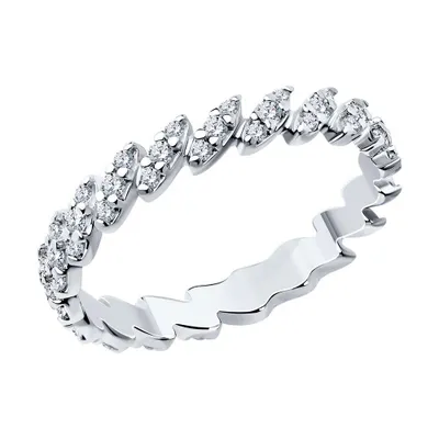 Кольцо из серебра с фианитами из серебро