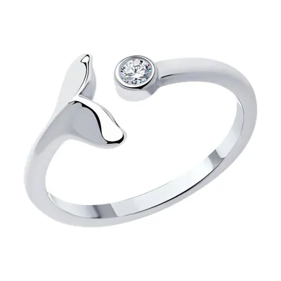 Кольцо из серебра с фианитом из серебро