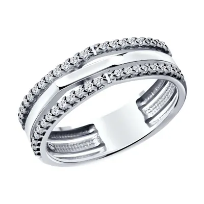 Кольцо из серебра с фианитами из серебро