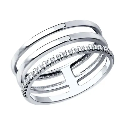 Кольцо из серебра с фианитами из серебро