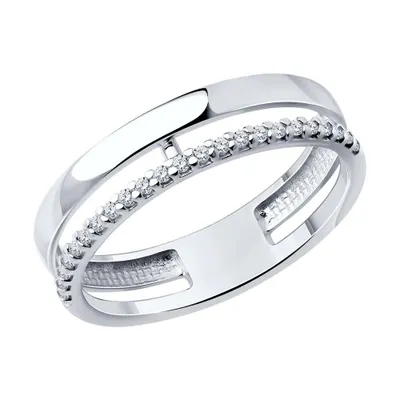 Кольцо из серебра с фианитами из серебро