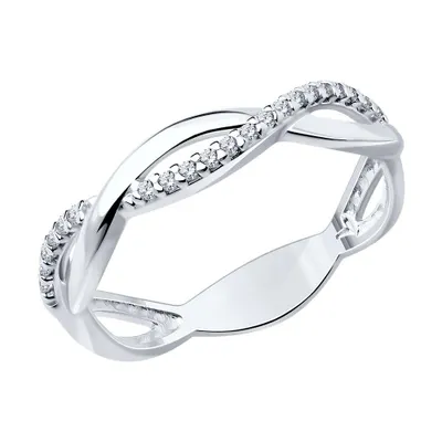 Кольцо из серебра с фианитами из серебро