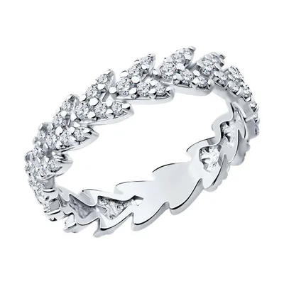 Кольцо из серебра с фианитами из серебро