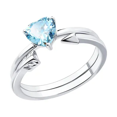 Кольцо из серебра с фианитом из серебро