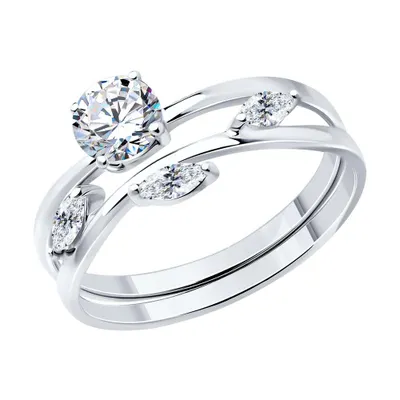 Кольцо из серебра с фианитами из серебро