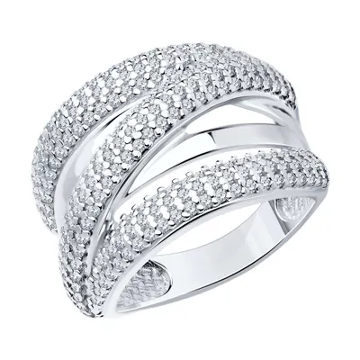 Кольцо из серебра с фианитами из серебро