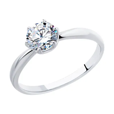 Кольцо из серебра с фианитом из серебро