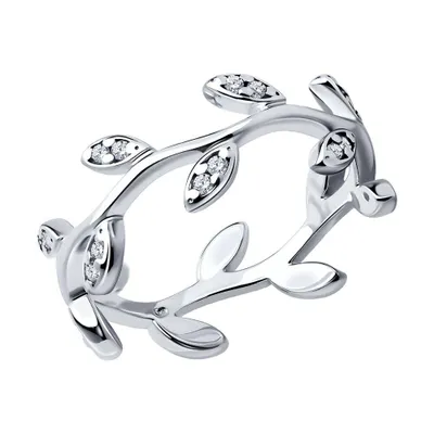 Кольцо из серебра с фианитами из серебро