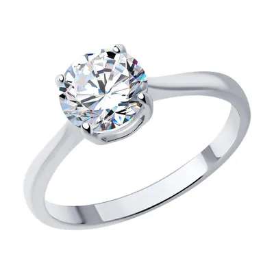 Кольцо из серебра с фианитом из серебро