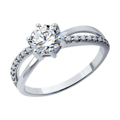 Кольцо из серебра с фианитами из серебро