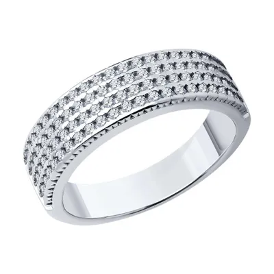 Кольцо из серебра с фианитами из серебро