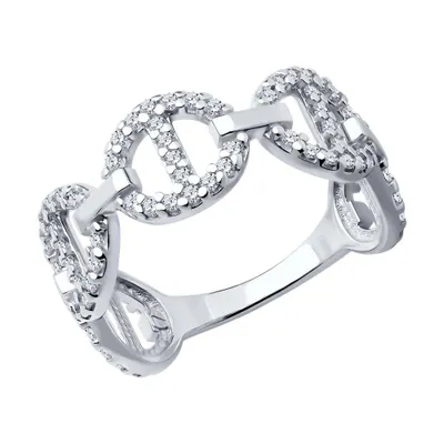 Кольцо из серебра с фианитами из серебро