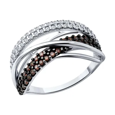 Кольцо из серебра с фианитами из серебро