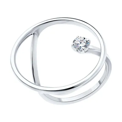 Кольцо из серебра с фианитом из серебро