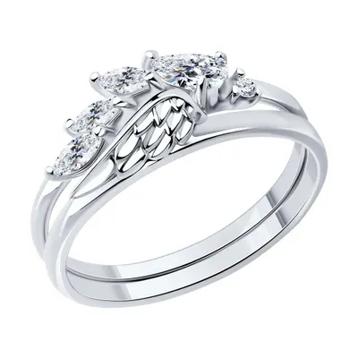 Кольцо из серебра с фианитами из серебро