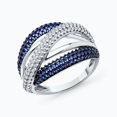 Кольцо из серебра с фианитами из серебро