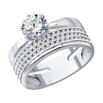 Кольцо из серебра с фианитами из серебро