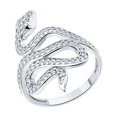 Кольцо из серебра с фианитами из серебро